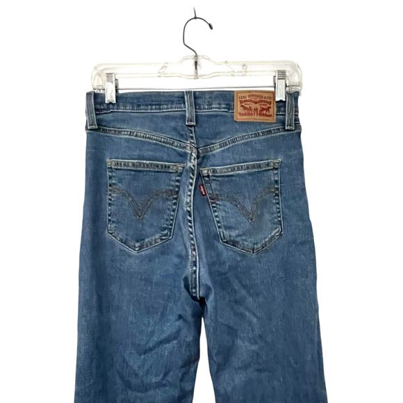 Levi's Ribcage Straight Ankle Jeans Womens Size 26 Blue Button Fly - Picture 4 of 7
